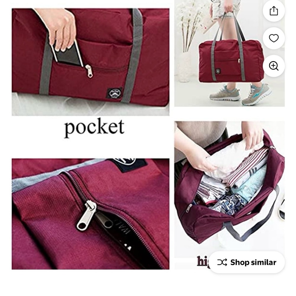 Burgundy and Black travel bags